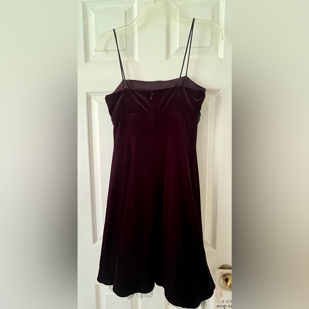 Betsy & Adam Velvet Black Dress with Teal Details - Picture 5 of 5